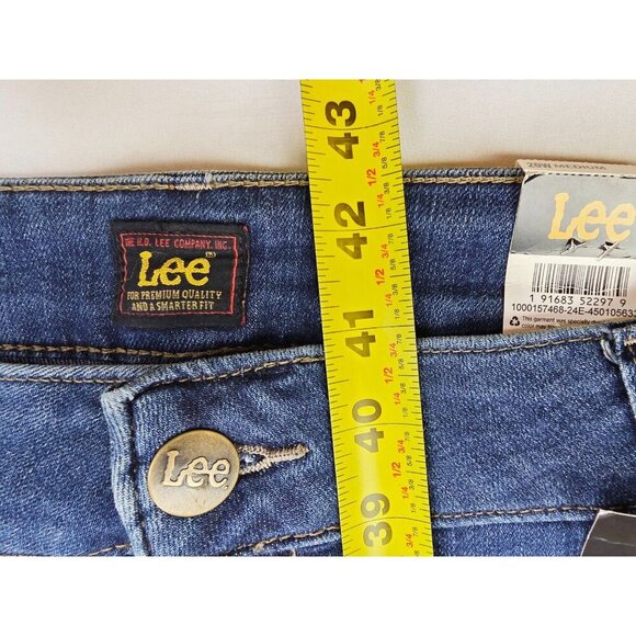Lee Legendary Plus Size 20W Medium Womens 31" Inseam Bootcot Blue Logo Jeans NWT - Picture 12 of 13